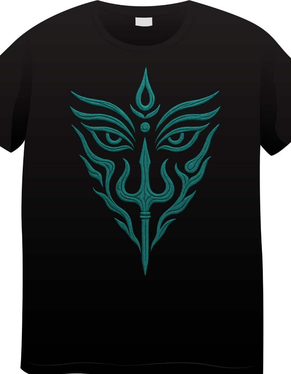 Premium black T-Shirt  Lord Shiva Turquoise Graphic